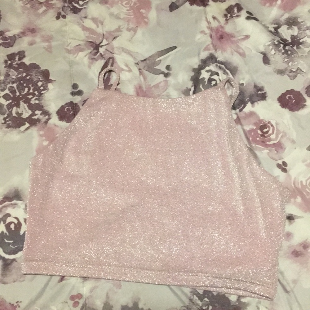 Purple Glitter Crop Top